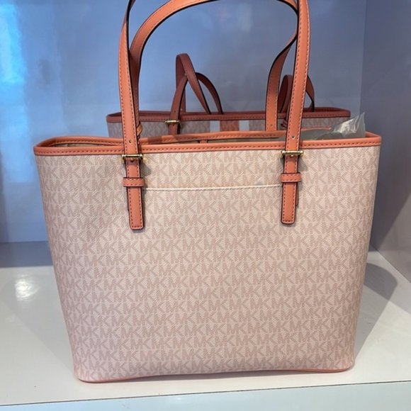 Michael Kors Jet Set Travel Medium Carryall Tote Sherbert Multi - Picture 7 of 16